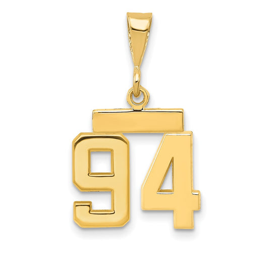 14k Small Polished Number 94 Charm
