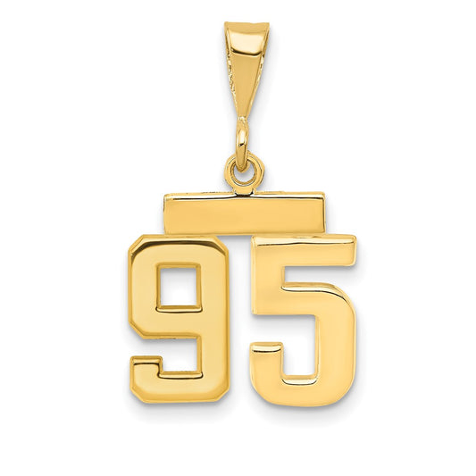 14k Small Polished Number 95 Charm