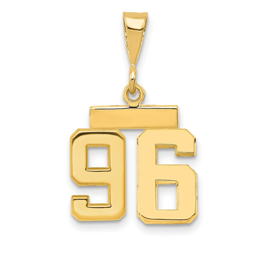 14k Small Polished Number 96 Charm