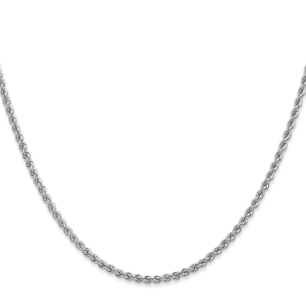 14K White Gold 16 inch 2.25mm Regular Rope with Lobster Clasp Chain