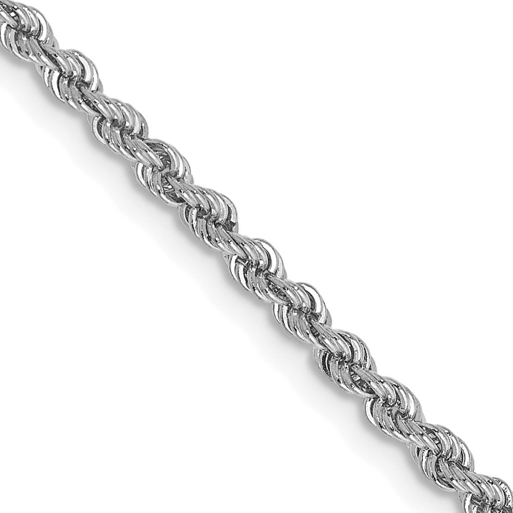 14K White Gold 16 inch 2.25mm Regular Rope with Lobster Clasp Chain