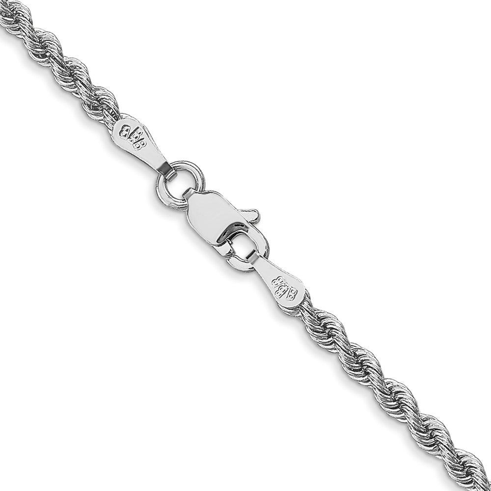 14K White Gold 20 inch 2.5mm Regular Rope with Lobster Clasp Chain