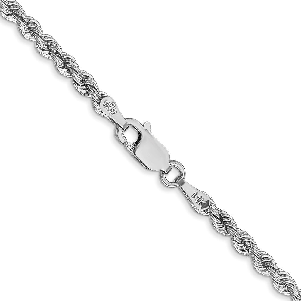 14K White Gold 16 inch 2.75mm Regular Rope with Lobster Clasp Chain