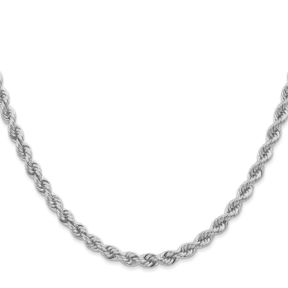 14K White Gold 22 inch 4mm Regular Rope with Lobster Clasp Chain