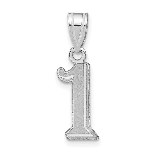 14kw Polished Etched Number 1 Pendant