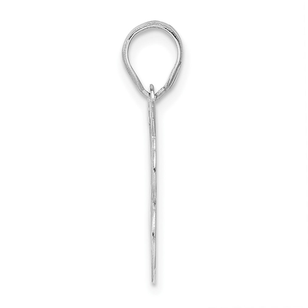 14kw Polished Etched Number 18 Pendant