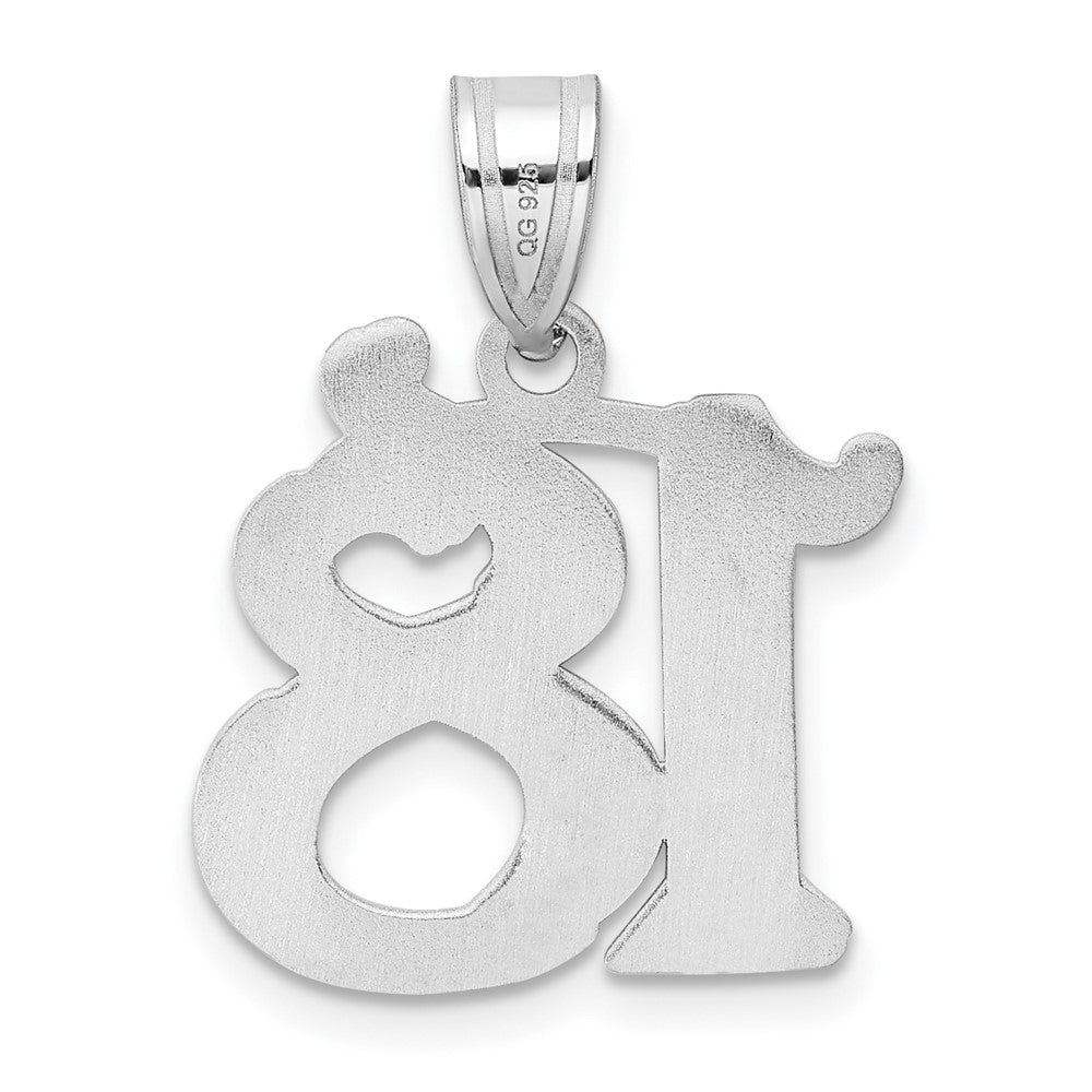 14kw Polished Etched Number 18 Pendant
