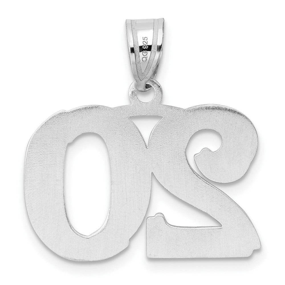14kw Polished Etched Number 20 Pendant
