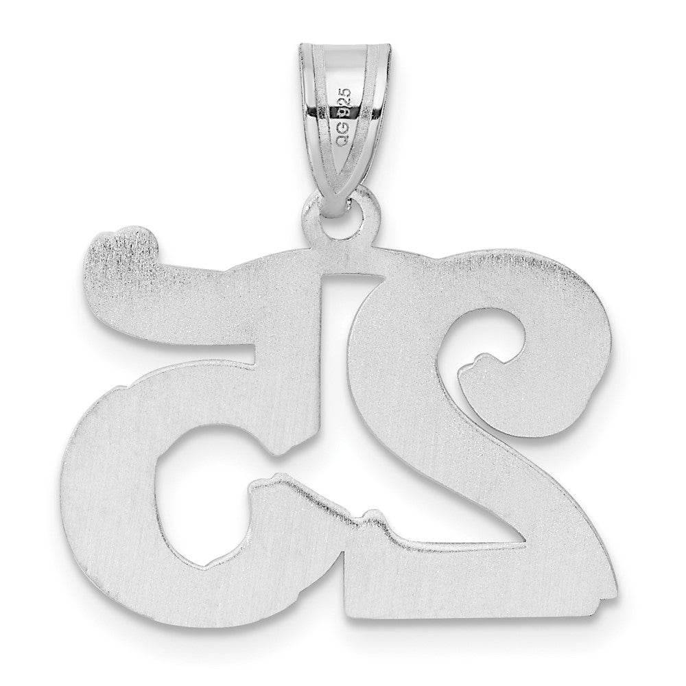 14kw Polished Etched Number 25 Pendant