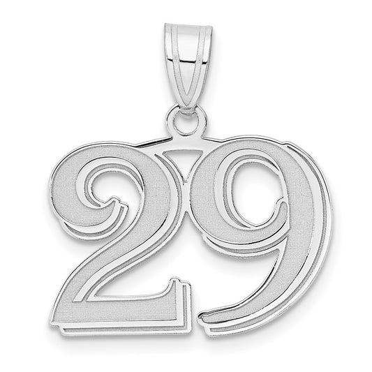 14kw Polished Etched Number 29 Pendant