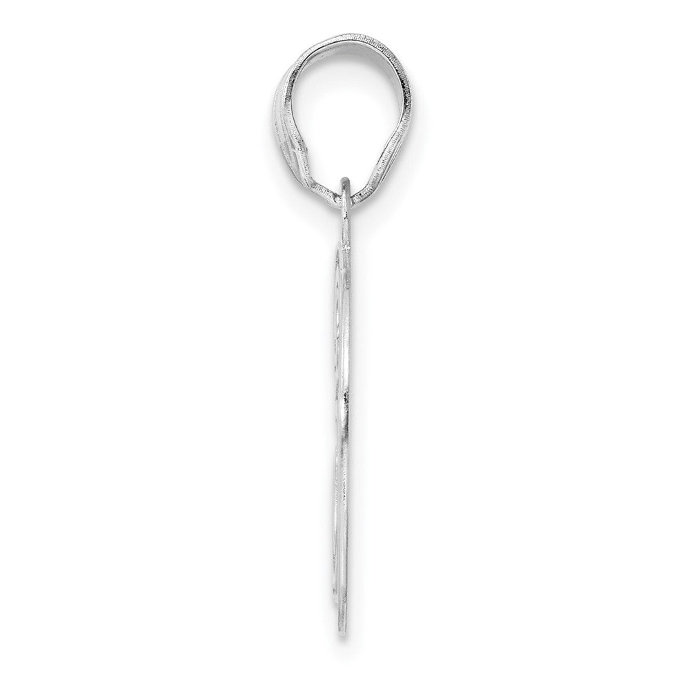 14kw Polished Etched Number 30 Pendant