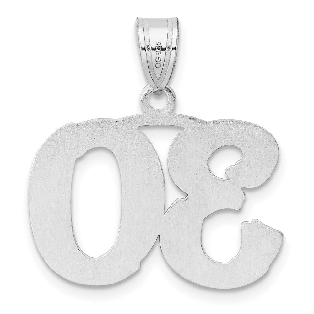 14kw Polished Etched Number 30 Pendant