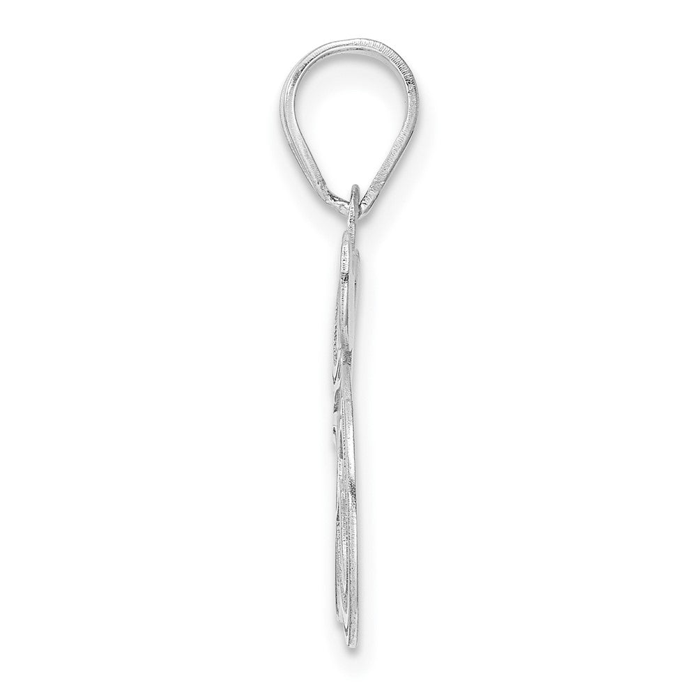 14kw Polished Etched Number 35 Pendant