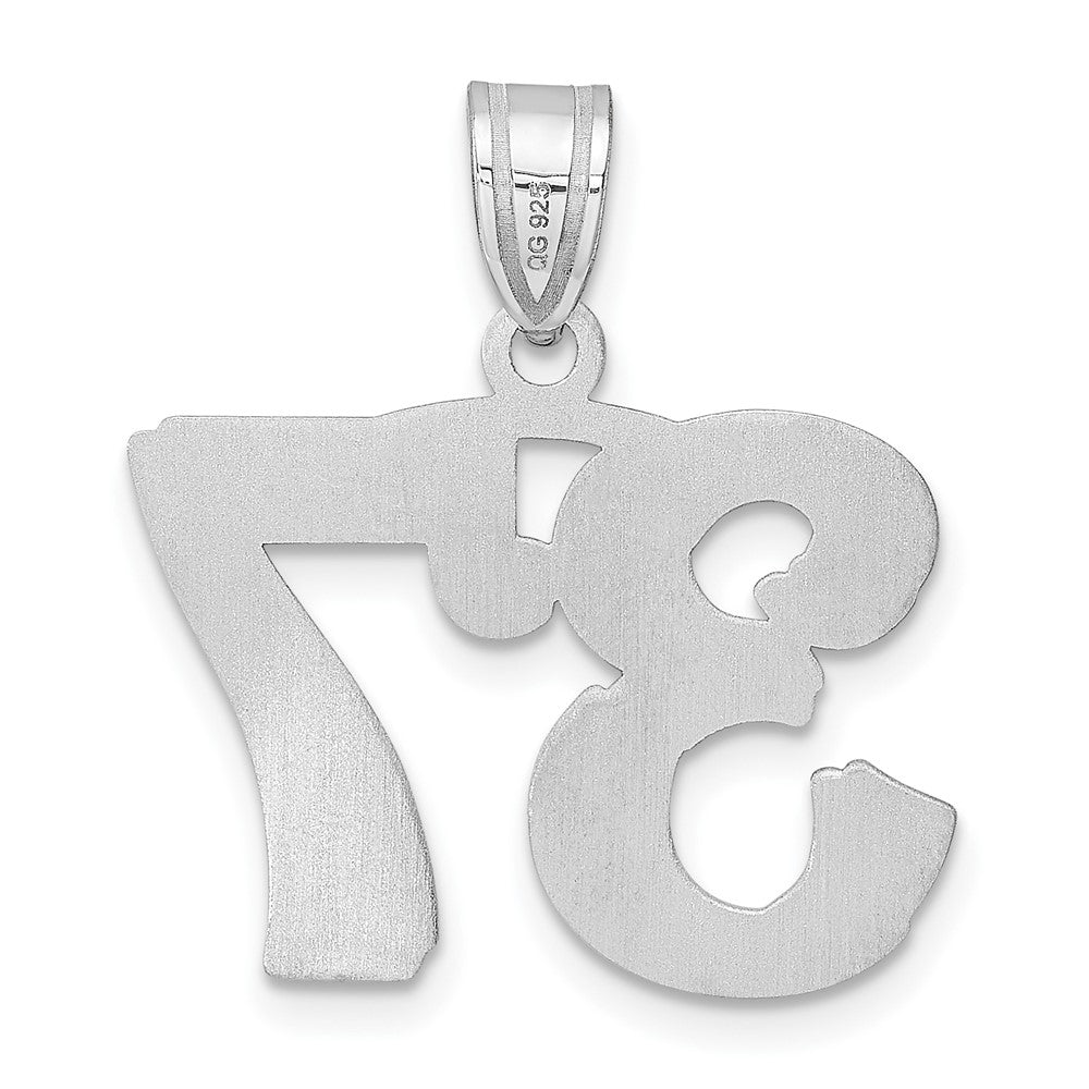14kw Polished Etched Number 37 Pendant