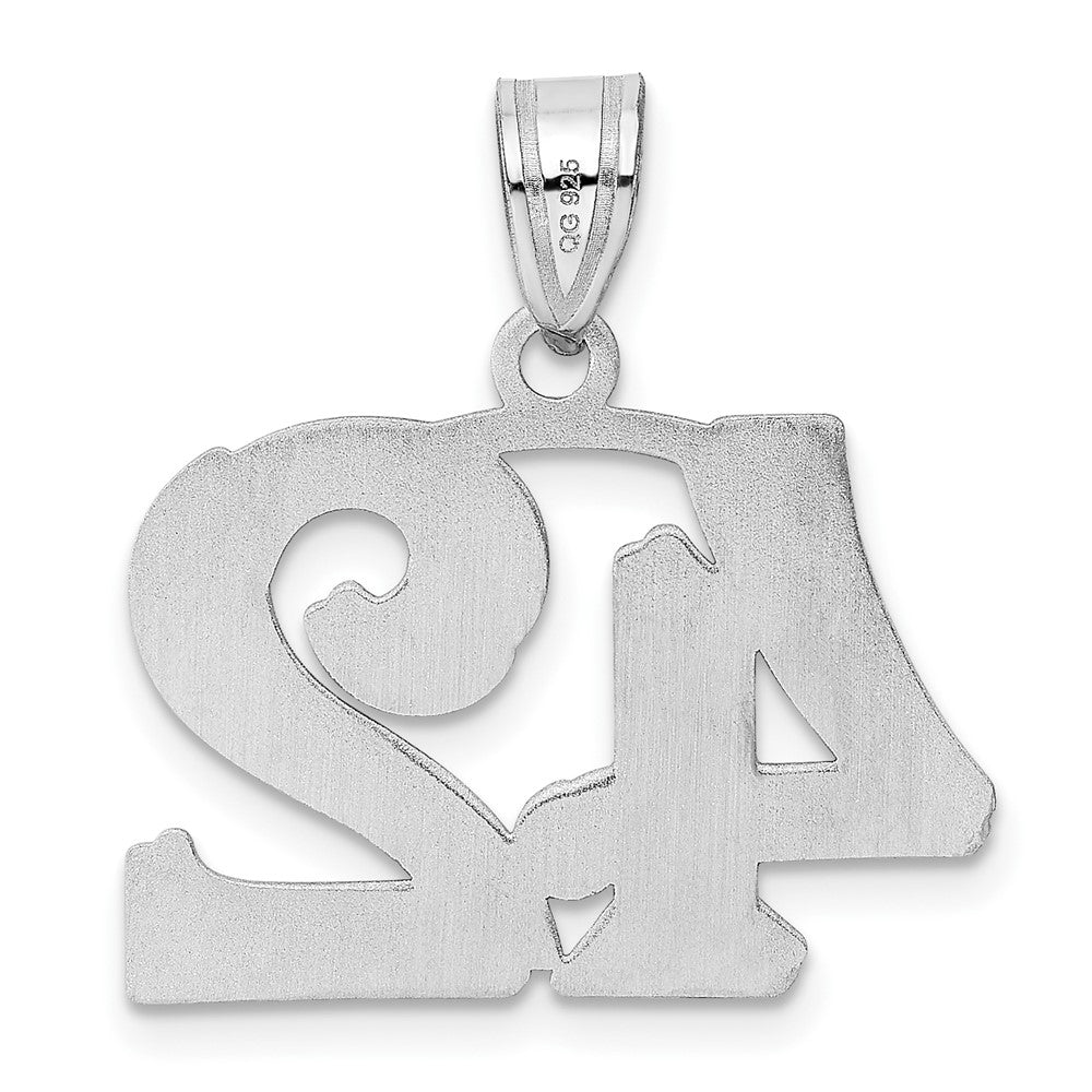 14kw Polished Etched Number 42 Pendant