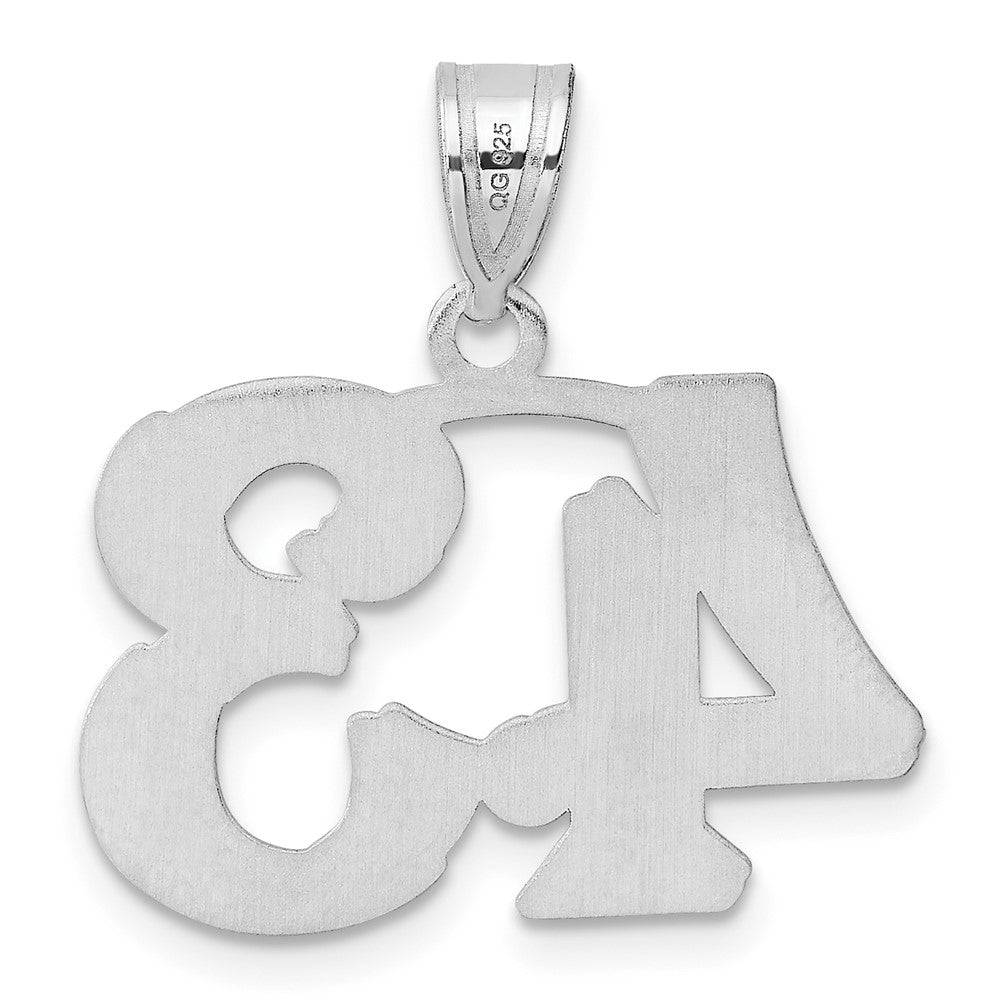 14kw Polished Etched Number 43 Pendant