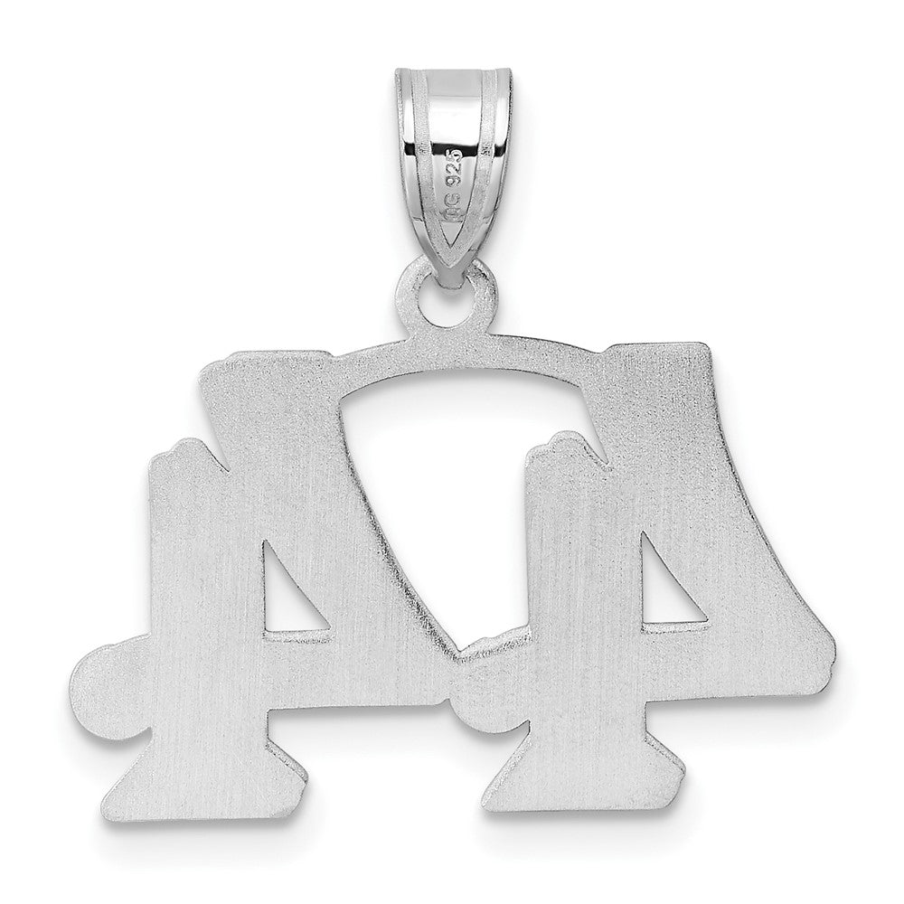14kw Polished Etched Number 44 Pendant