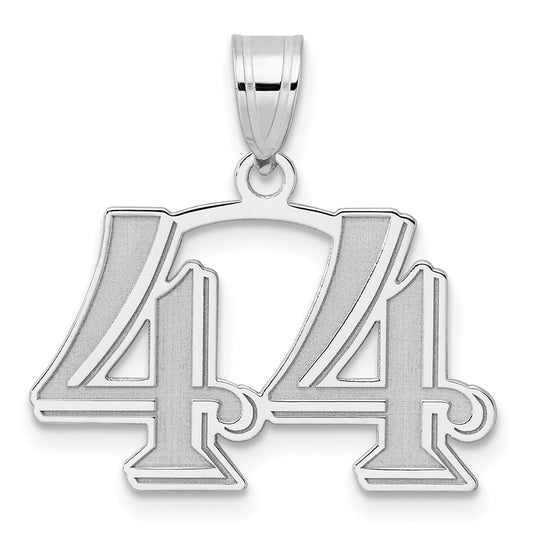 14kw Polished Etched Number 44 Pendant