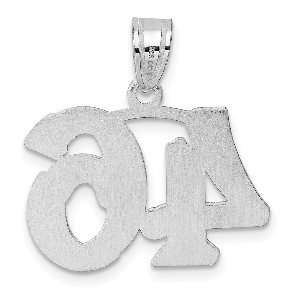 14kw Polished Etched Number 46 Pendant