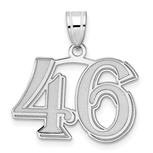14kw Polished Etched Number 46 Pendant