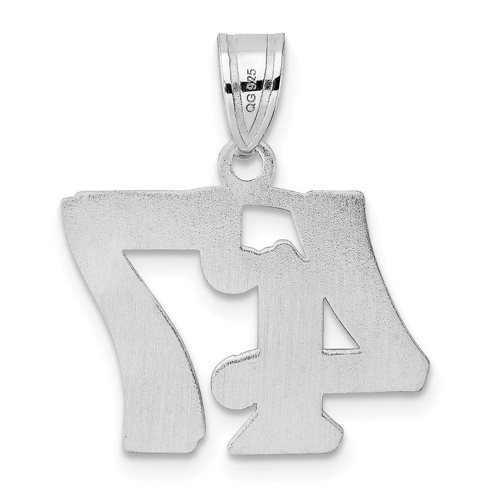 14kw Polished Etched Number 47 Pendant