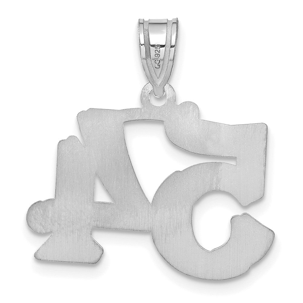 14kw Polished Etched Number 54 Pendant