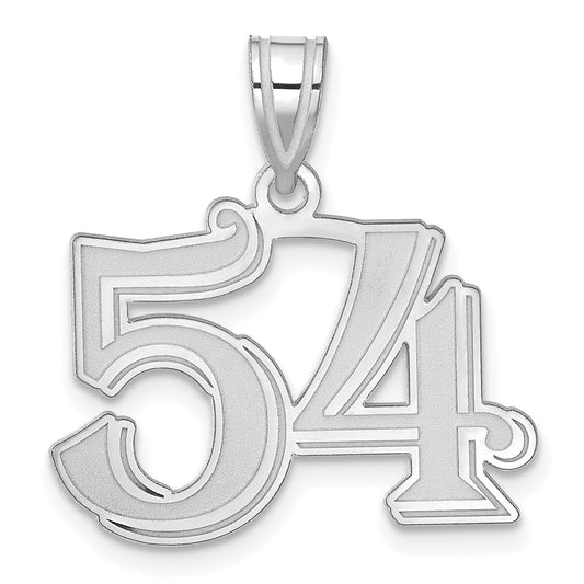 14kw Polished Etched Number 54 Pendant