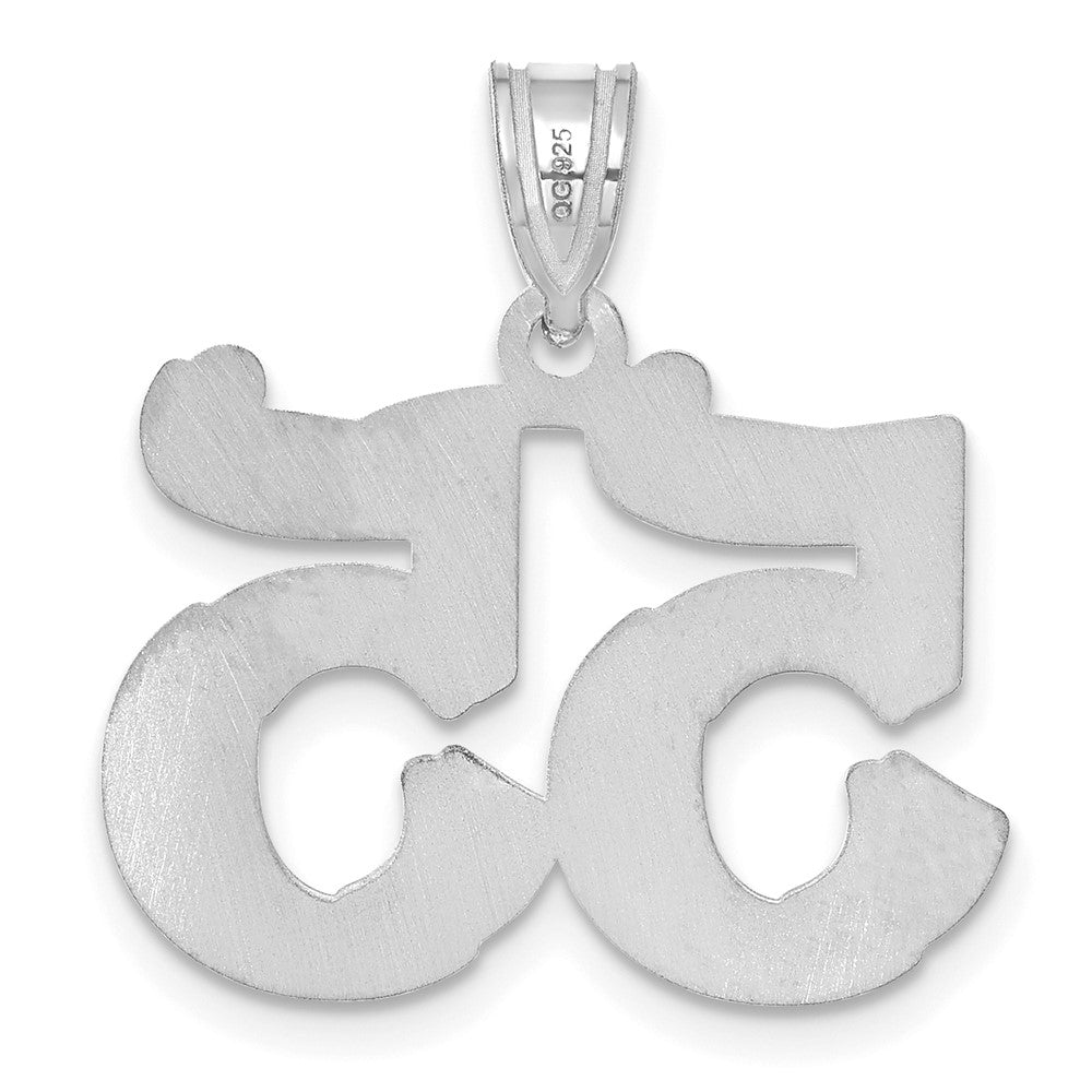 14kw Polished Etched Number 55 Pendant
