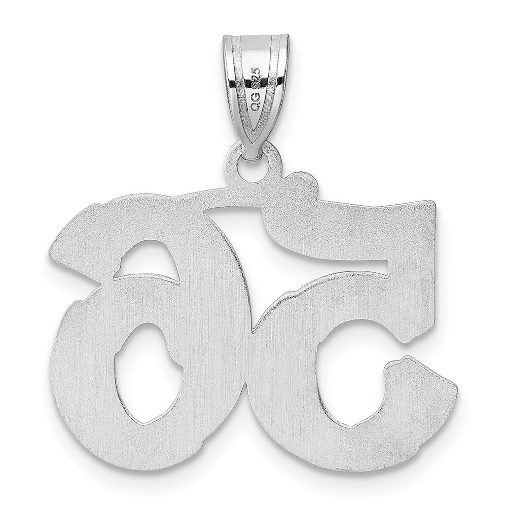 14kw Polished Etched Number 56 Pendant