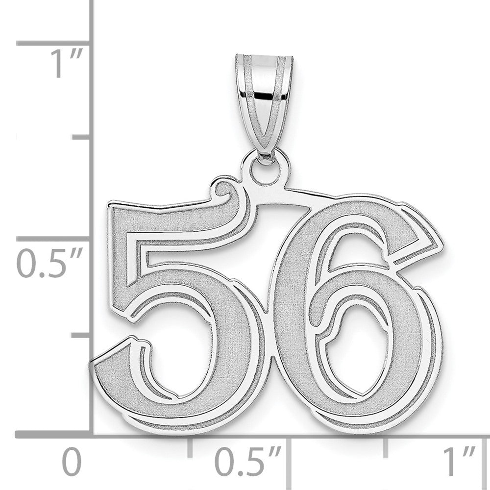 14kw Polished Etched Number 56 Pendant
