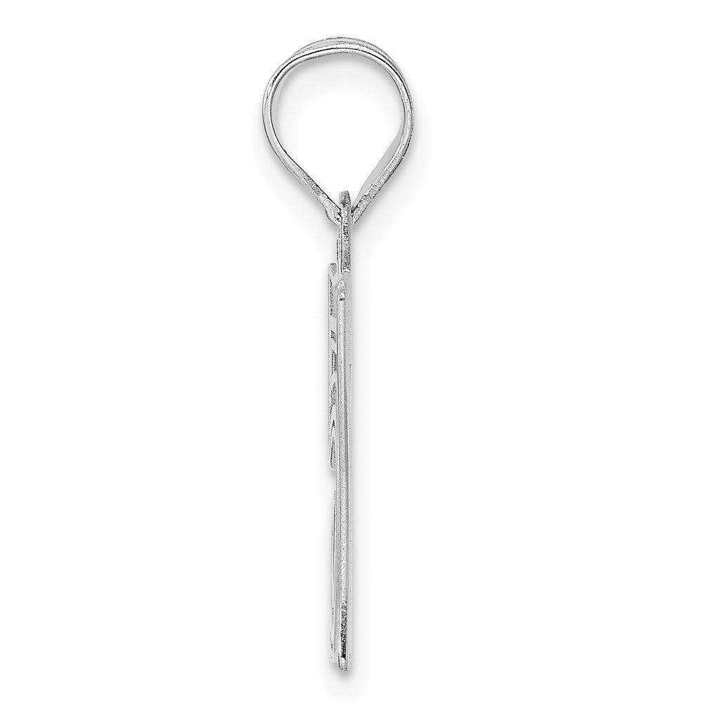 14kw Polished Etched Number 57 Pendant