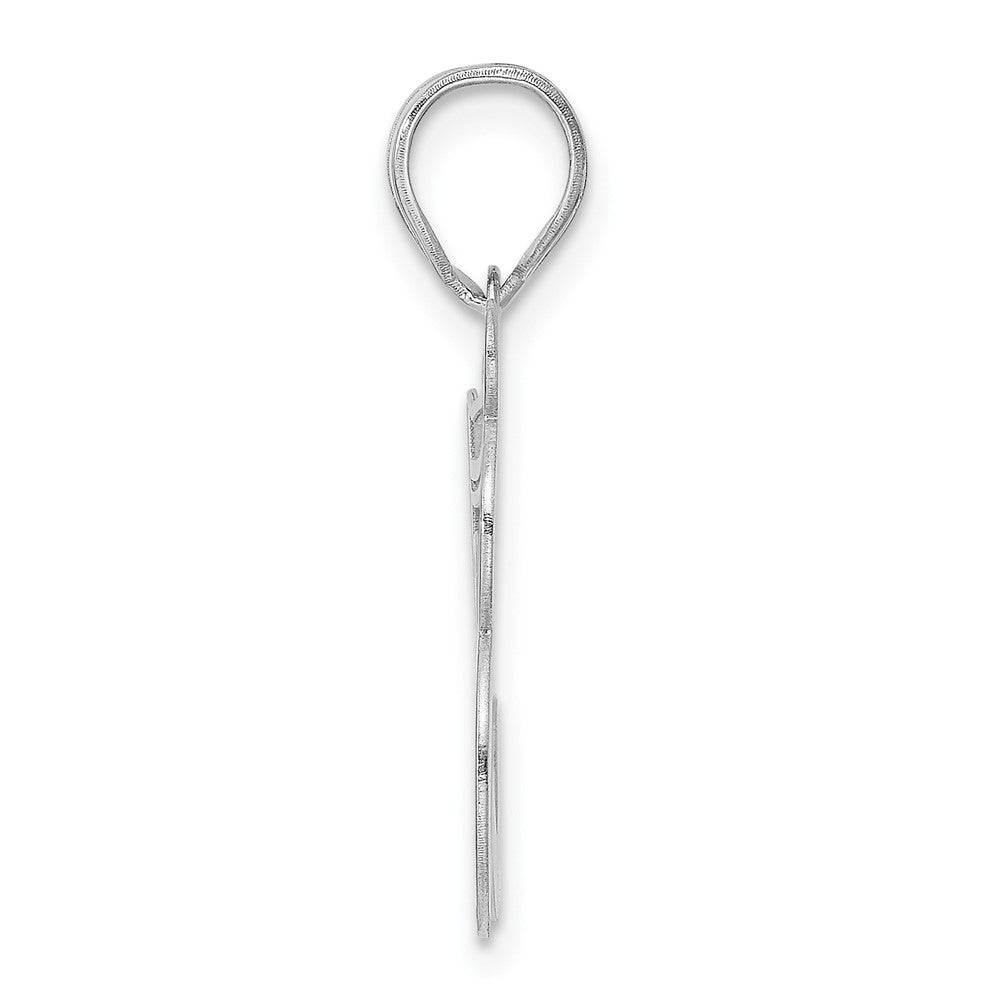 14kw Polished Etched Number 58 Pendant