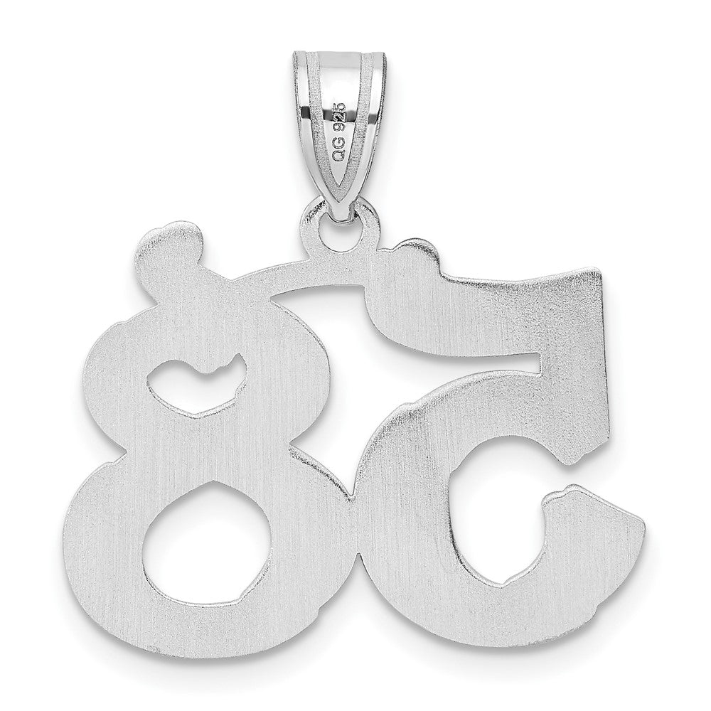 14kw Polished Etched Number 58 Pendant