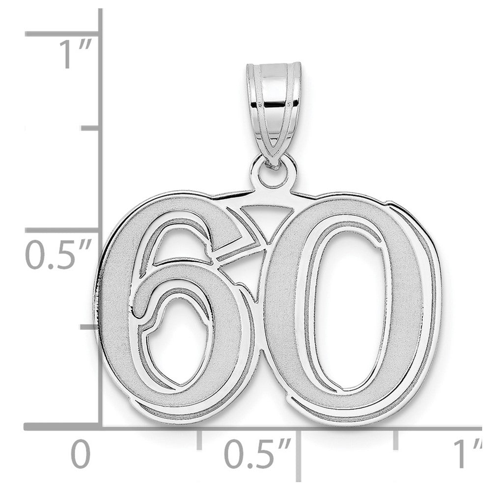 14kw Polished Etched Number 60 Pendant