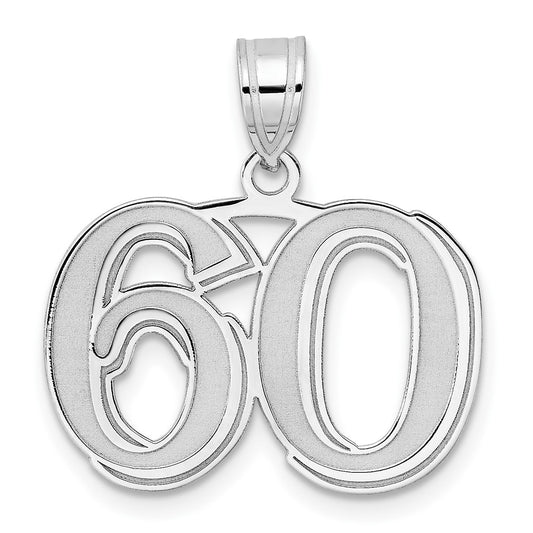 14kw Polished Etched Number 60 Pendant