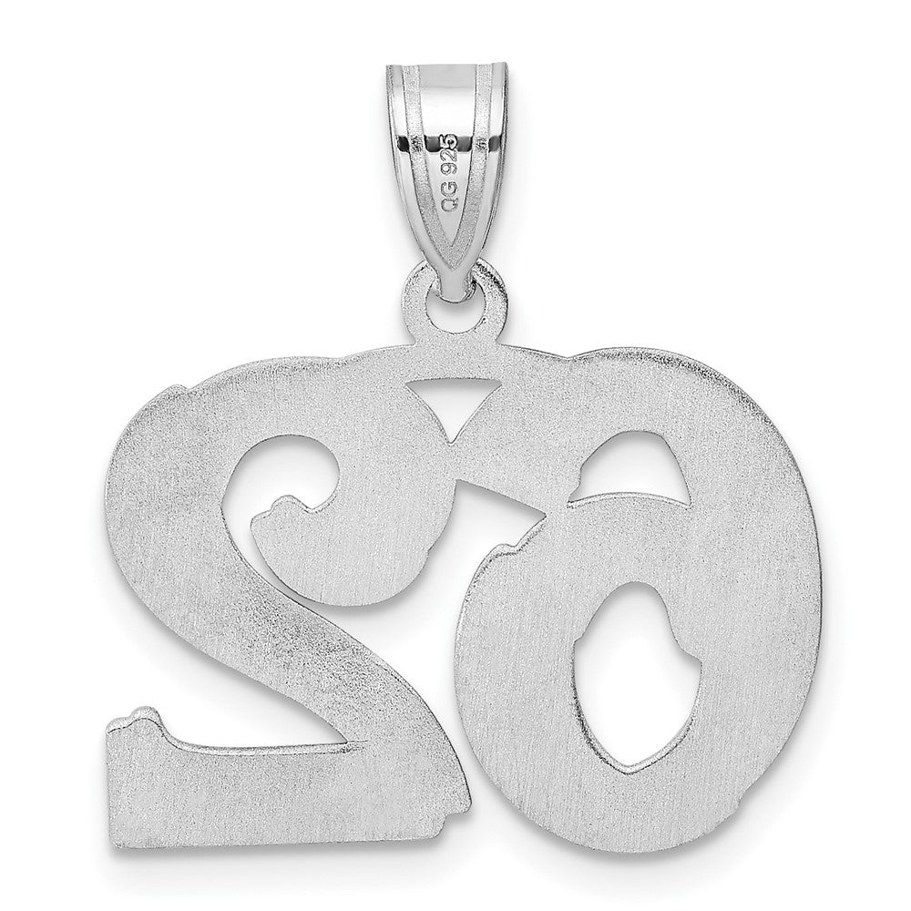 14kw Polished Etched Number 62 Pendant