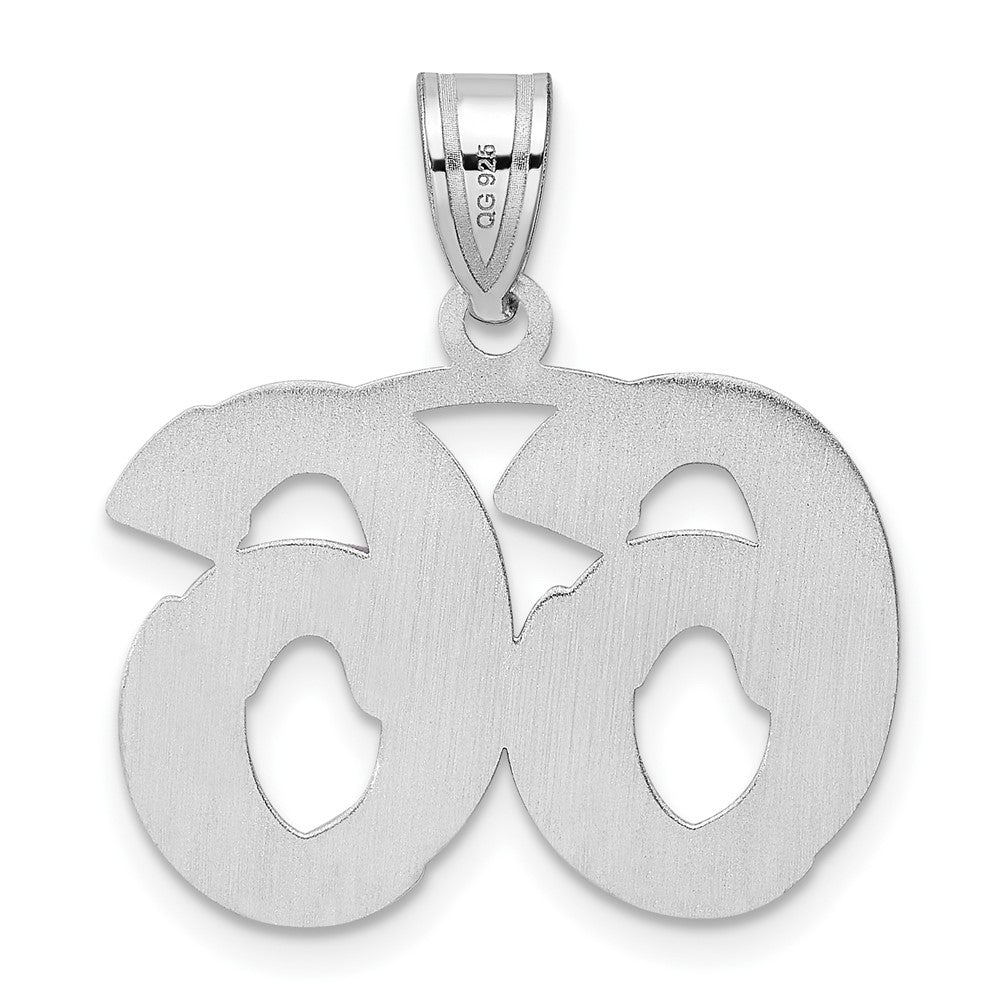 14kw Polished Etched Number 66 Pendant