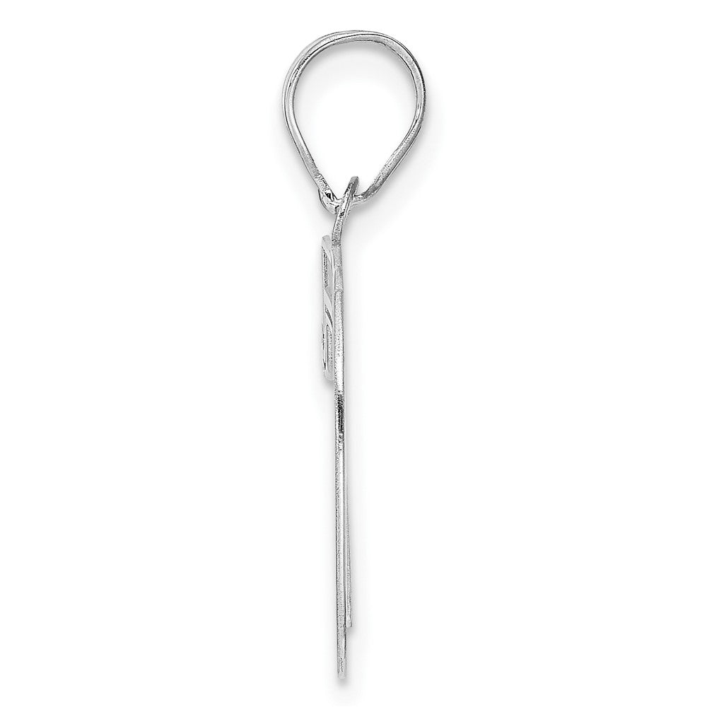 14kw Polished Etched Number 70 Pendant