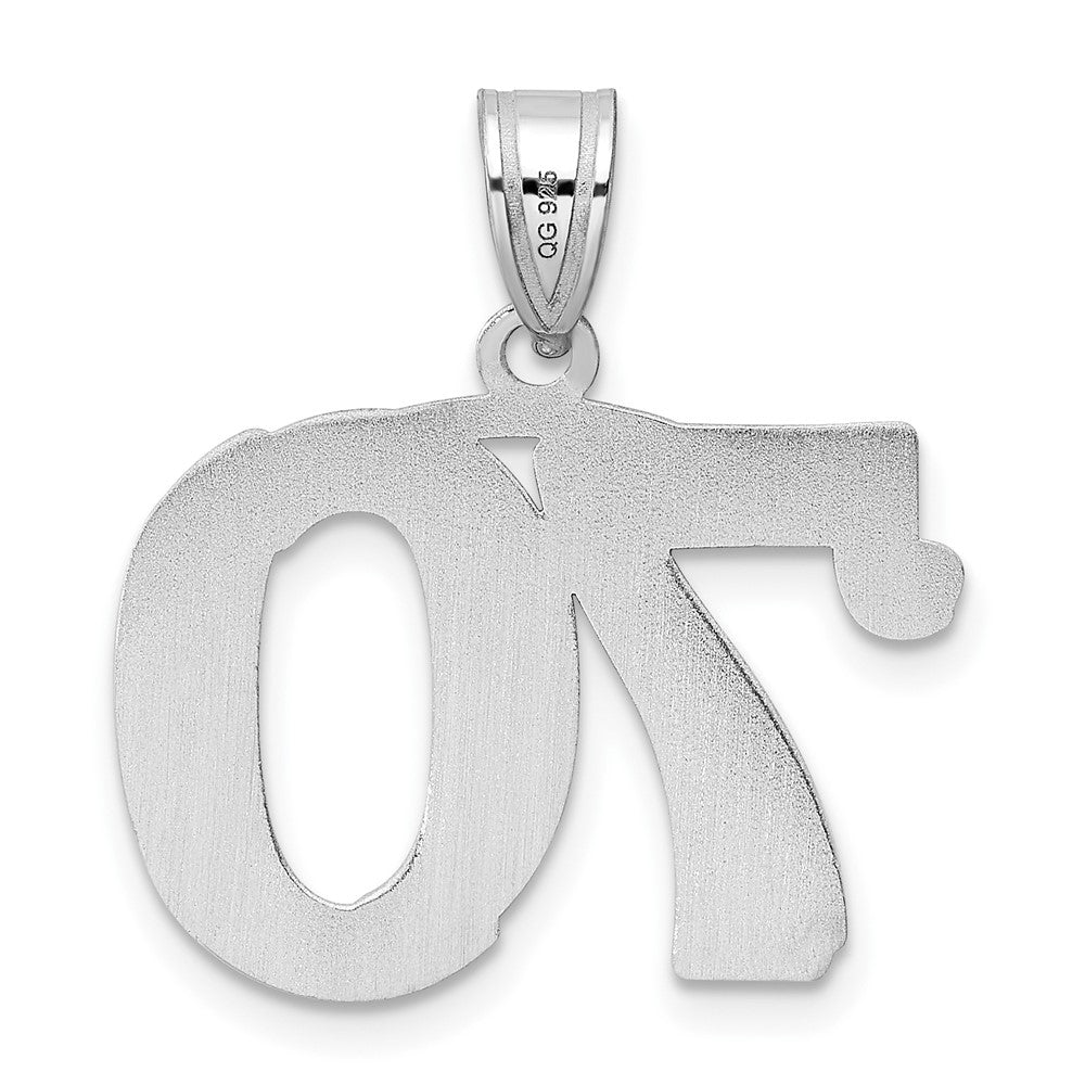 14kw Polished Etched Number 70 Pendant