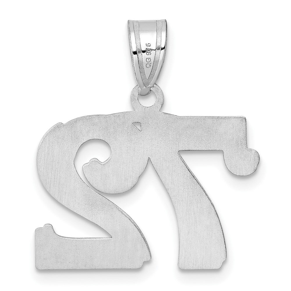 14kw Polished Etched Number 72 Pendant