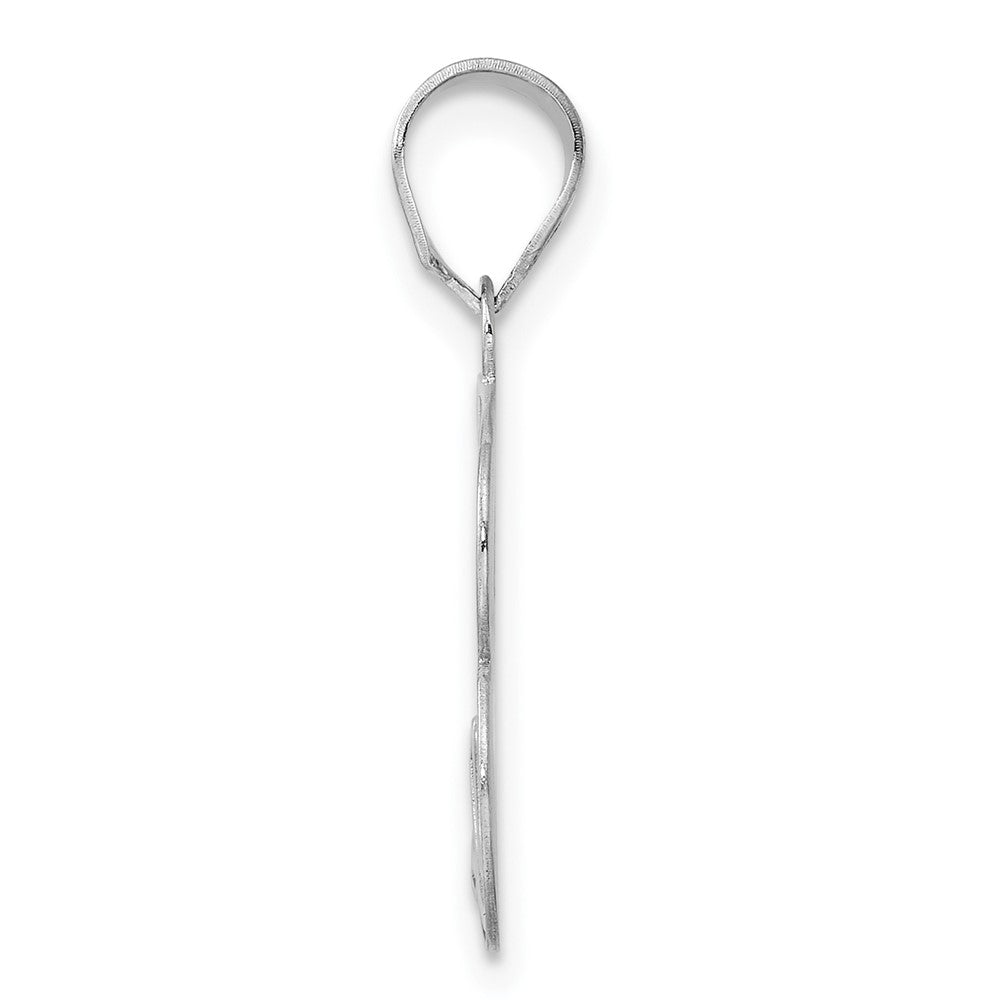 14kw Polished Etched Number 73 Pendant