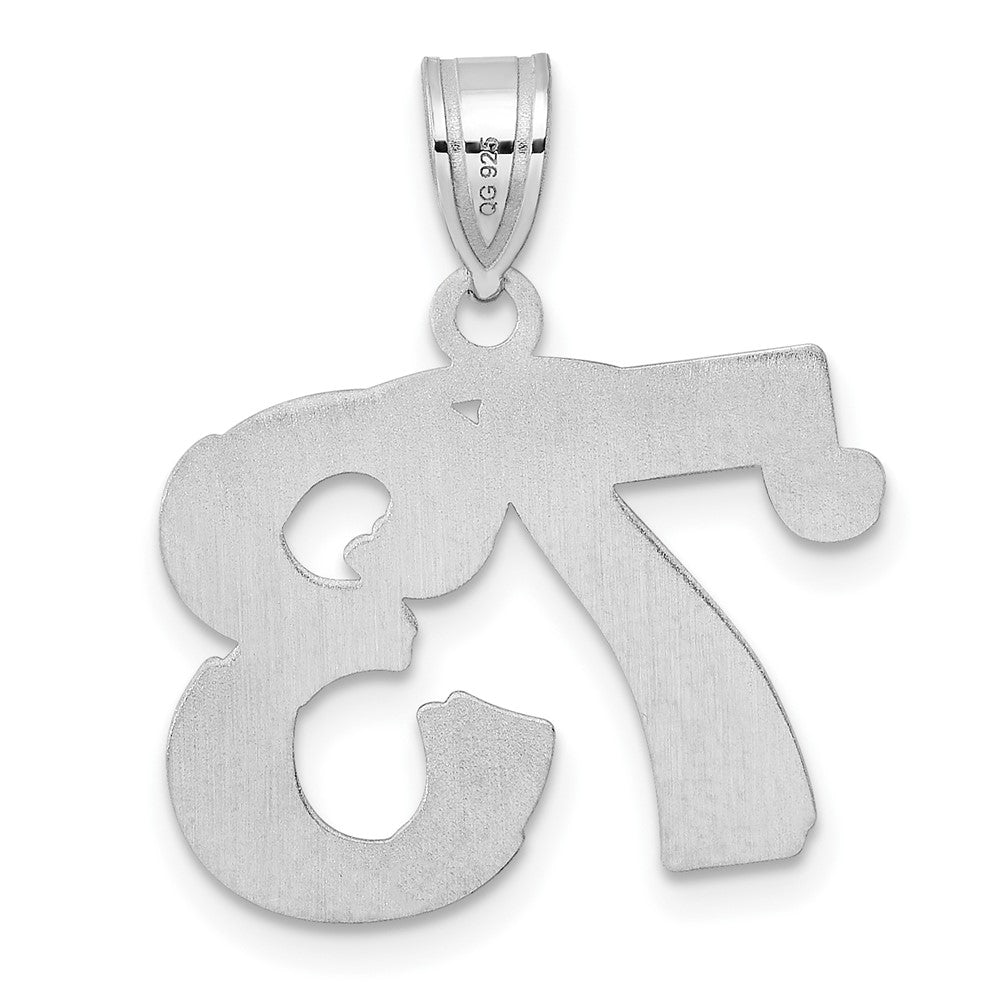 14kw Polished Etched Number 73 Pendant