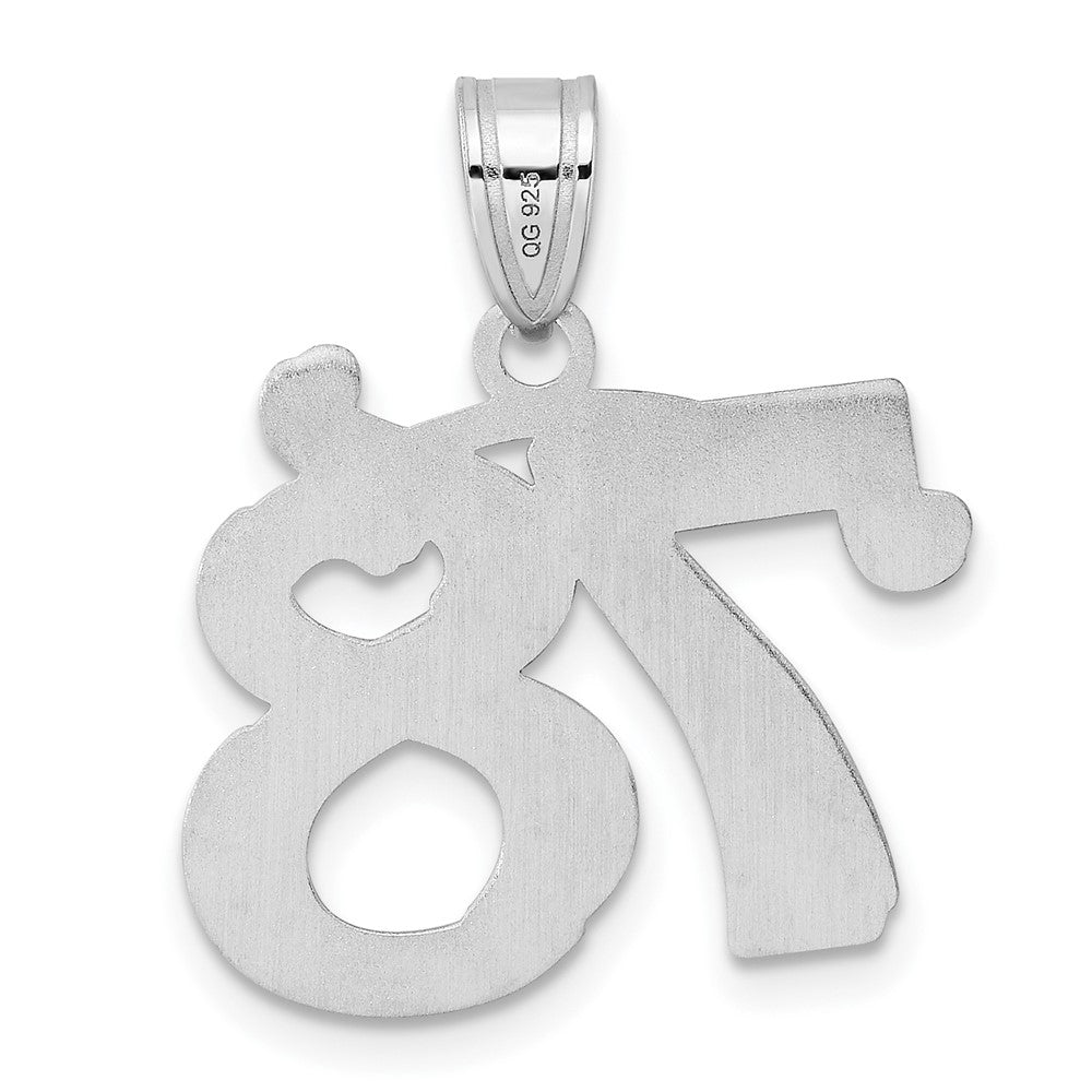 14kw Polished Etched Number 78 Pendant