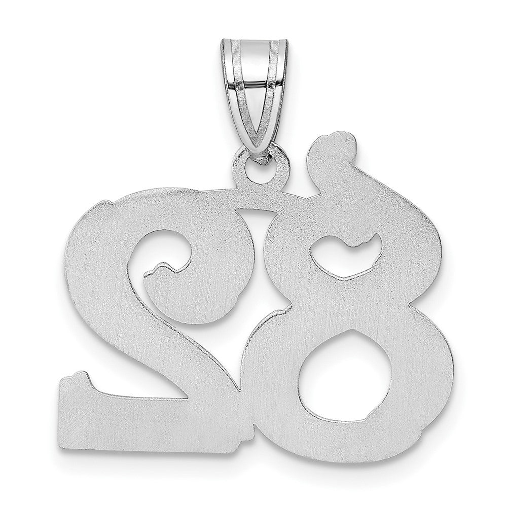 14kw Polished Etched Number 82 Pendant