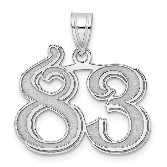 14kw Polished Etched Number 83 Pendant