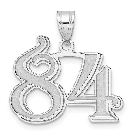 14kw Polished Etched Number 84 Pendant