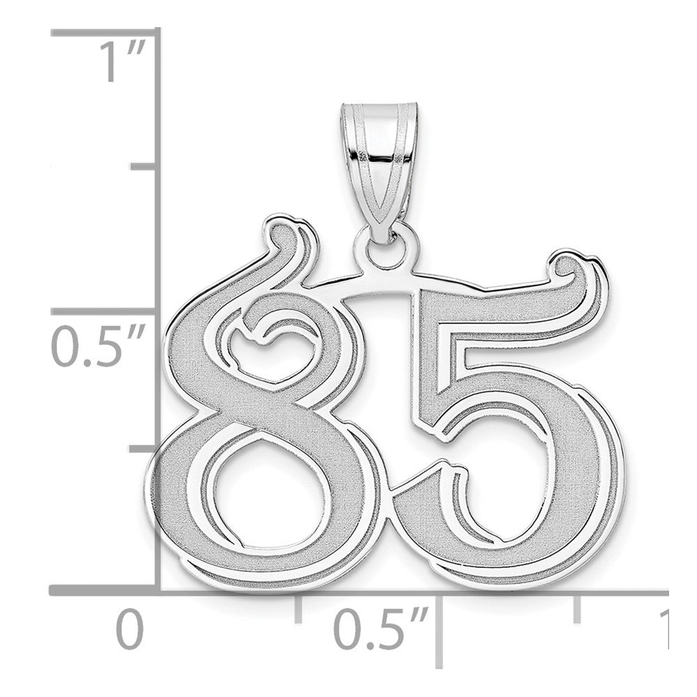 14kw Polished Etched Number 85 Pendant