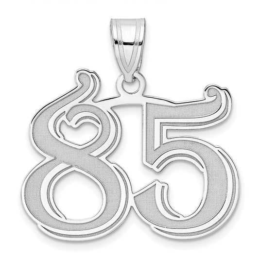 14kw Polished Etched Number 85 Pendant