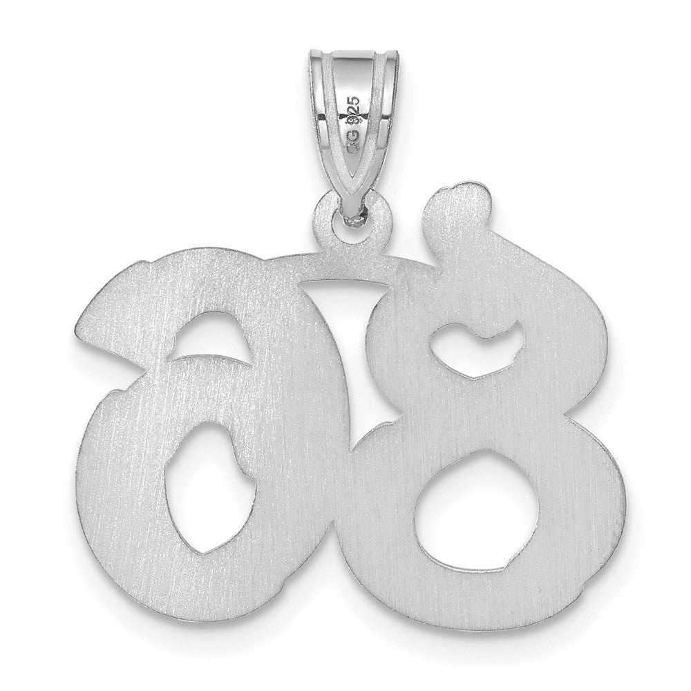 14kw Polished Etched Number 86 Pendant