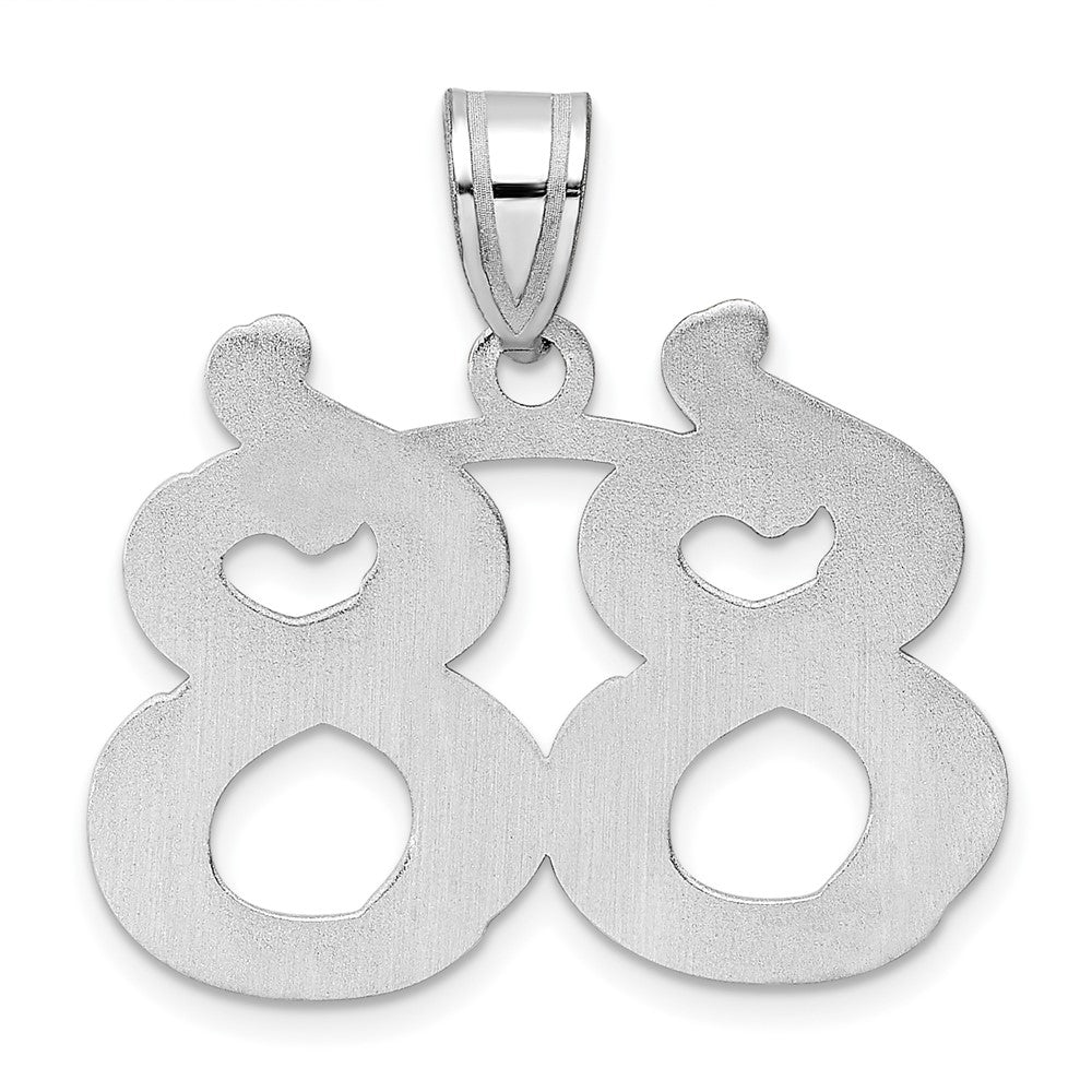 14kw Polished Etched Number 88 Pendant